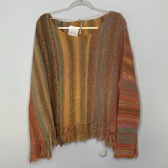 NEW Free People Radiate oversized boho poncho pullover sweater Small - Picture 4 of 9